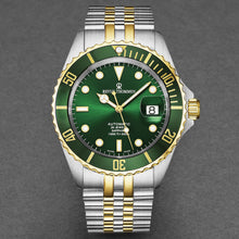 Load image into Gallery viewer, Revue Thommen Men's 'Diver' Green Dial Two Tone Stainless Steel Bracelet Automatic Watch 17571.2244