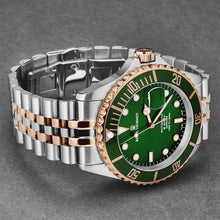 Load image into Gallery viewer, Revue Thommen Men's 'Diver' Green Dial Two Tone Stainless Steel Bracelet Automatic Watch 17571.2254