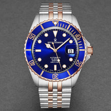 Load image into Gallery viewer, Revue Thommen Men's 'Diver' Blue Dial Two Tone Stainless Steel Bracelet Automatic Watch 17571.2255