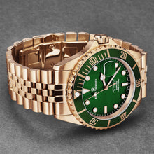 Load image into Gallery viewer, Revue Thommen Men's 'Diver' Green Dial Stainless Steel Bracelet Automatic Watch 17571.2264