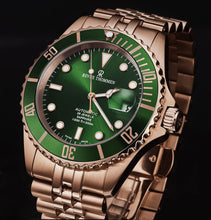 Load image into Gallery viewer, Revue Thommen Men's 'Diver' Green Dial Stainless Steel Bracelet Automatic Watch 17571.2264