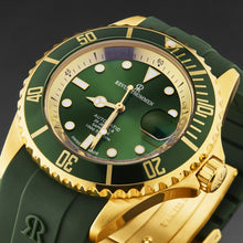 Load image into Gallery viewer, Revue Thommen Men's 'Diver' Green Dial Green Rubber Strap Swiss Automatic Watch 17571.2314