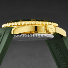 Load image into Gallery viewer, Revue Thommen Men's 'Diver' Green Dial Green Rubber Strap Swiss Automatic Watch 17571.2314
