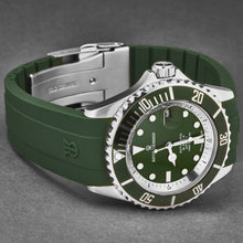 Load image into Gallery viewer, Revue Thommen Men's 'Diver' Green Dial Green Rubber Strap Swiss Automatic Watch 17571.2329