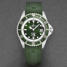 Load image into Gallery viewer, Revue Thommen Men's 'Diver' Green Dial Green Rubber Strap Swiss Automatic Watch 17571.2329