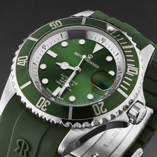 Load image into Gallery viewer, Revue Thommen Men's 'Diver' Green Dial Green Rubber Strap Swiss Automatic Watch 17571.2329