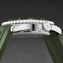 Load image into Gallery viewer, Revue Thommen Men's 'Diver' Green Dial Green Rubber Strap Swiss Automatic Watch 17571.2329