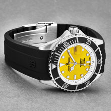 Load image into Gallery viewer, Revue Thommen Men's 'Diver' Yellow Dial Black Rubber Strap Swiss Automatic Watch 17571.2330