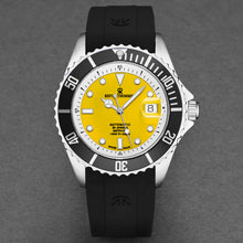 Load image into Gallery viewer, Revue Thommen Men's 'Diver' Yellow Dial Black Rubber Strap Swiss Automatic Watch 17571.2330