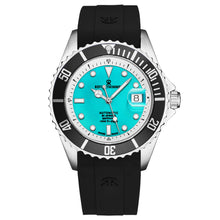 Load image into Gallery viewer, Revue Thommen Men's 'Diver' Green Dial Black Rubber Strap Swiss Automatic Watch 17571.2331