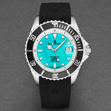 Load image into Gallery viewer, Revue Thommen Men's 'Diver' Green Dial Black Rubber Strap Swiss Automatic Watch 17571.2331