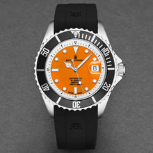 Load image into Gallery viewer, Revue Thommen Men's 'Diver' Orange Dial Black Rubber Strap Swiss Automatic Watch 17571.2339