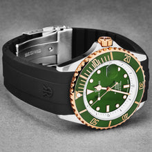 Load image into Gallery viewer, Revue Thommen Men's 'Diver' Green Dial Black Rubber Strap Swiss Automatic Watch 17571.2354