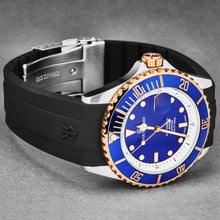 Load image into Gallery viewer, Revue Thommen Men's 'Diver' Blue Dial Black Rubber Strap Swiss Automatic Watch 17571.2355