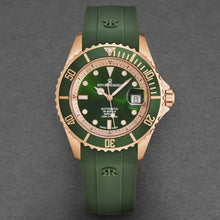 Load image into Gallery viewer, Revue Thommen Men's 'Diver' Green Dial Green Rubber Strap Swiss Automatic Watch 17571.2364