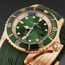 Load image into Gallery viewer, Revue Thommen Men's 'Diver' Green Dial Green Rubber Strap Swiss Automatic Watch 17571.2364