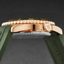 Load image into Gallery viewer, Revue Thommen Men's 'Diver' Green Dial Green Rubber Strap Swiss Automatic Watch 17571.2364