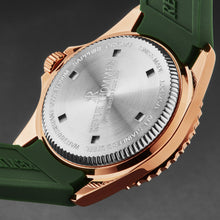 Load image into Gallery viewer, Revue Thommen Men's 'Diver' Green Dial Green Rubber Strap Swiss Automatic Watch 17571.2364