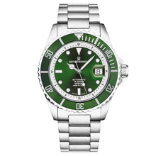 Load image into Gallery viewer, Revue Thommen Men's 'Diver' Green Dial Stainless Steel Bracelet Swiss Automatic Watch 17571.2429