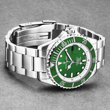 Load image into Gallery viewer, Revue Thommen Men's 'Diver' Green Dial Stainless Steel Bracelet Swiss Automatic Watch 17571.2429