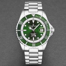 Load image into Gallery viewer, Revue Thommen Men's 'Diver' Green Dial Stainless Steel Bracelet Swiss Automatic Watch 17571.2429