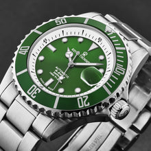 Load image into Gallery viewer, Revue Thommen Men's 'Diver' Green Dial Stainless Steel Bracelet Swiss Automatic Watch 17571.2429