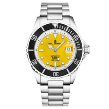 Load image into Gallery viewer, Revue Thommen Men's 'Diver' Yellow Dial Stainless Steel Bracelet Swiss Automatic Watch 17571.2430