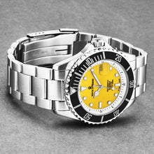 Load image into Gallery viewer, Revue Thommen Men's 'Diver' Yellow Dial Stainless Steel Bracelet Swiss Automatic Watch 17571.2430