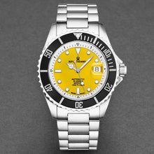 Load image into Gallery viewer, Revue Thommen Men's 'Diver' Yellow Dial Stainless Steel Bracelet Swiss Automatic Watch 17571.2430