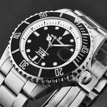 Load image into Gallery viewer, Revue Thommen Men's 'Diver' Black Dial Stainless Steel Bracelet Swiss Automatic Watch 17571.2437