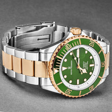 Load image into Gallery viewer, Revue Thommen Men's 'Diver' Green Dial Two-Tone Bracelet Swiss Automatic Watch 17571.2454