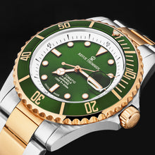 Load image into Gallery viewer, Revue Thommen Men's 'Diver' Green Dial Two-Tone Bracelet Swiss Automatic Watch 17571.2454