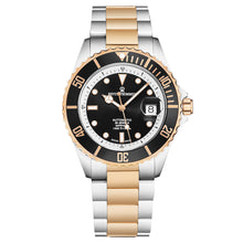 Load image into Gallery viewer, Revue Thommen Men's 'Diver' Black Dial Two-Tone Bracelet Swiss Automatic Watch 17571.2457
