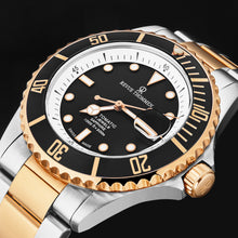 Load image into Gallery viewer, Revue Thommen Men's 'Diver' Black Dial Two-Tone Bracelet Swiss Automatic Watch 17571.2457