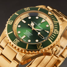 Load image into Gallery viewer, Revue Thommen Men's 'Diver' Green Dial Stainless Steel Bracelet Swiss Automatic Watch 17571.2464