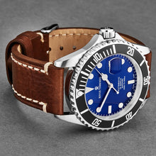 Load image into Gallery viewer, Revue Thommen Men's 17571.2523 'Diver' Blue Dial Brown Leather Strap Swiss Automatic Watch