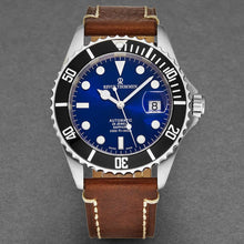 Load image into Gallery viewer, Revue Thommen Men's 17571.2523 'Diver' Blue Dial Brown Leather Strap Swiss Automatic Watch