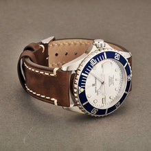 Load image into Gallery viewer, Revue Thommen's Men's 17571.2525 'Diver' Silver Dial Light Brown Leather Strap Swiss Automatic Watch
