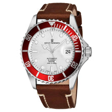 Load image into Gallery viewer, Revue Thommen's Men's 17571.2526 'Diver' Silver Dial Light Brown Leather Strap Swiss Automatic Watch