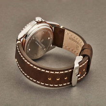 Load image into Gallery viewer, Revue Thommen's Men's 17571.2527 'Diver' Silver Dial Light Brown Leather Strap Swiss Automatic Watch