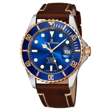 Load image into Gallery viewer, Revue Thommen 17571.2555 'Diver' Blue Dial Brown Leather Strap Date Automatic Watch