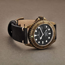 Load image into Gallery viewer, Revue Thommen 17571.2587 &#39;Diver&#39; Black Dial Black Leather Strap Date Automatic Watch
