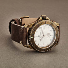 Load image into Gallery viewer, Revue Thommen 17571.2588 'Diver' Silver Dial Brown Leather Strap Gunmetal Automatic Watch