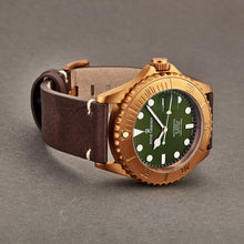 Load image into Gallery viewer, Revue Thommen Men's 17571.2594 'Diver' Green Dial Brown Leather Strap Bronze/Steel Automatic Watch