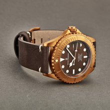 Load image into Gallery viewer, Revue Thommen Men&#39;s 17571.2596 &#39;Diver&#39; Brown Dial Brown Leather Strap Bronze/Steel Automatic Watch
