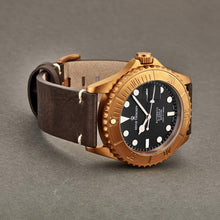 Load image into Gallery viewer, Revue Thommen Men's 17571.2599 'Diver' Black Dial Brown Leather Strap Bronze/Steel Automatic Watch