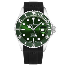 Load image into Gallery viewer, Revue Thommen Men's 'Diver' Green Dial Black Rubber Strap Swiss Automatic Watch 17571.2829