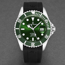 Load image into Gallery viewer, Revue Thommen Men's 'Diver' Green Dial Black Rubber Strap Swiss Automatic Watch 17571.2829