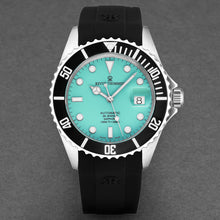 Load image into Gallery viewer, Revue Thommen Men's 'Diver' Green Dial Black Rubber Strap Swiss Automatic Watch 17571.2831