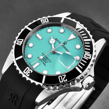 Load image into Gallery viewer, Revue Thommen Men's 'Diver' Green Dial Black Rubber Strap Swiss Automatic Watch 17571.2831